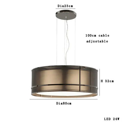 Modern bronze designer fabric ceiling pendant light for dining room
