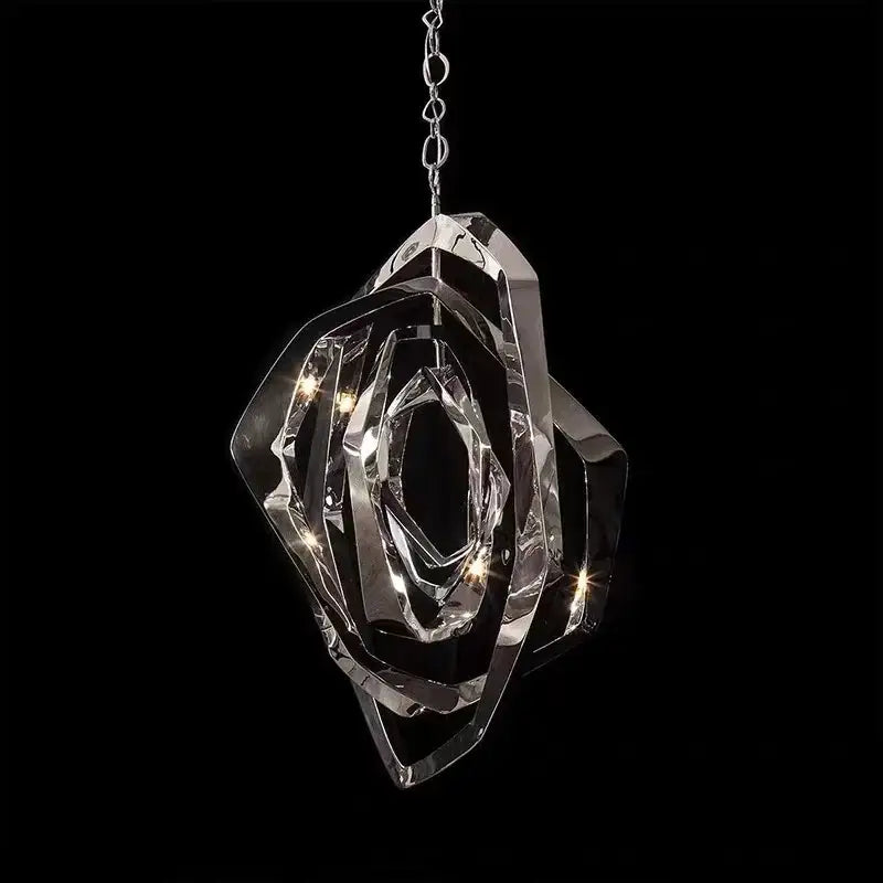 Modern bronze geometric art pendant chandelier for dining room