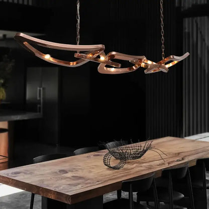 Modern bronze geometric art pendant chandelier for dining room