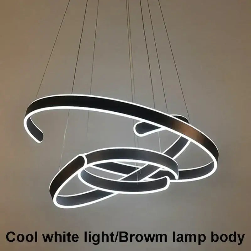 Modern bronze geometric ring pendant light fixture for dining room