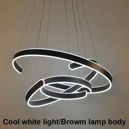 Modern bronze geometric ring pendant light fixture for dining room