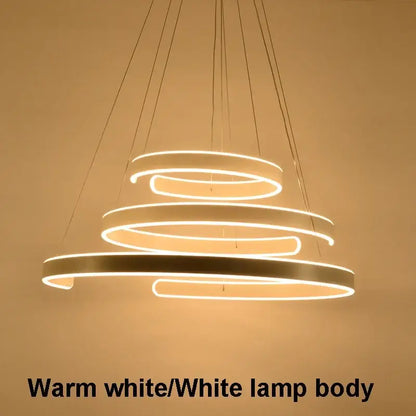 Modern bronze geometry circle rings led pendant light for living room
