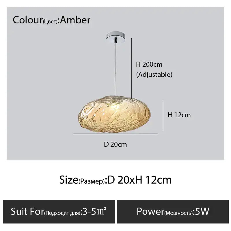 Modern bronze glass cloud chandelier staircase pendant lamp