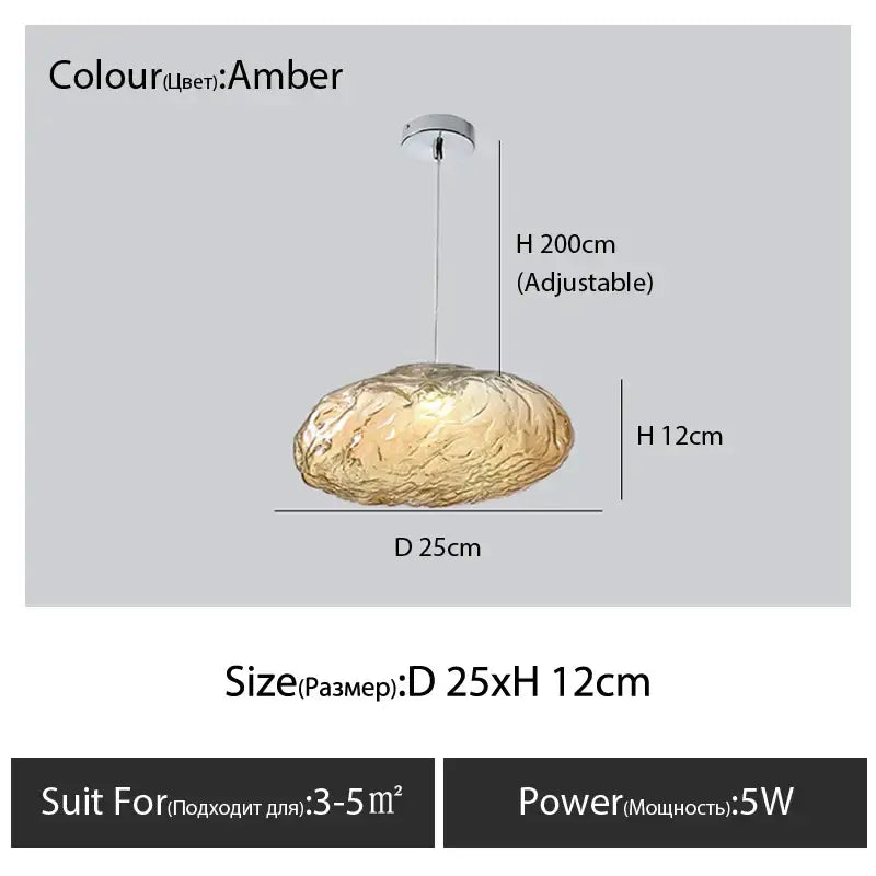 Modern bronze glass cloud chandelier staircase pendant lamp