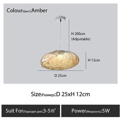 Modern bronze glass cloud chandelier staircase pendant lamp