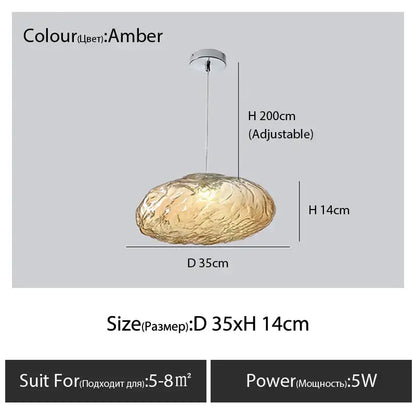 Modern bronze glass cloud chandelier staircase pendant lamp