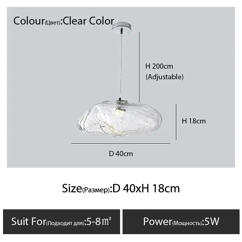 Modern bronze glass cloud chandelier staircase pendant lamp