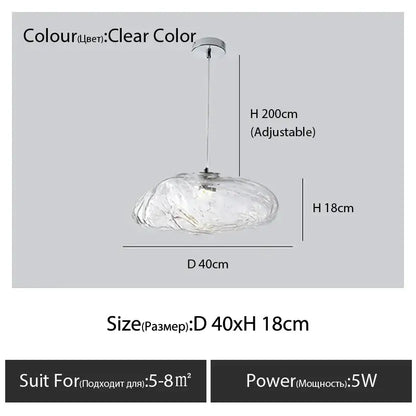 Modern bronze glass cloud chandelier staircase pendant lamp