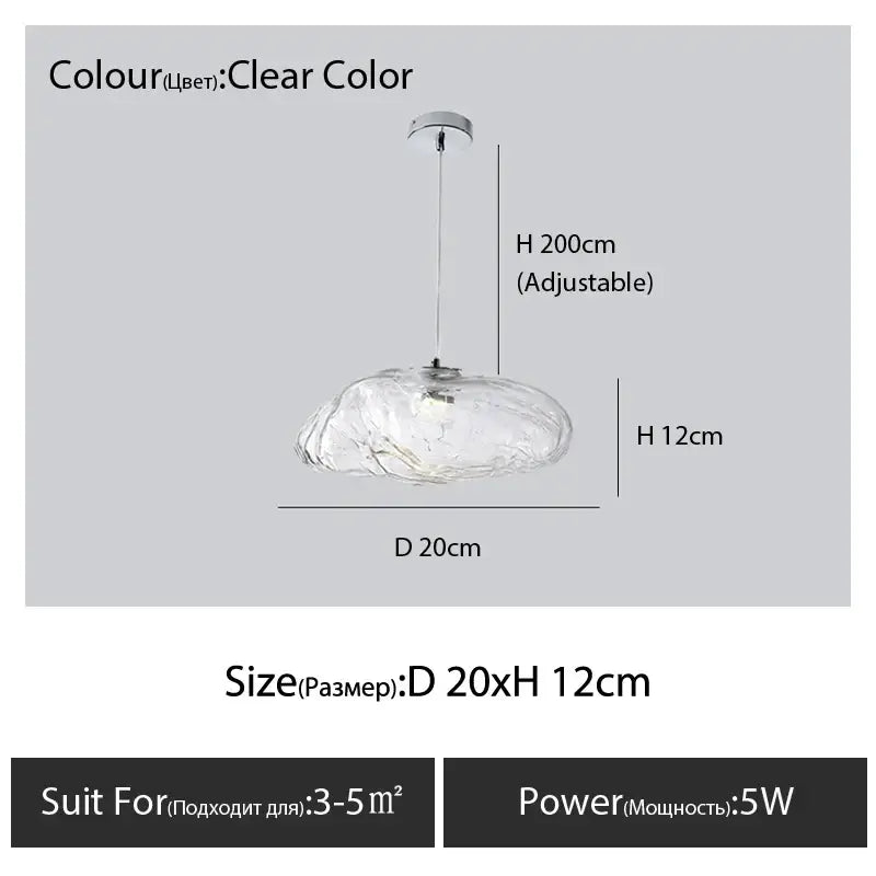 Modern bronze glass cloud chandelier staircase pendant lamp