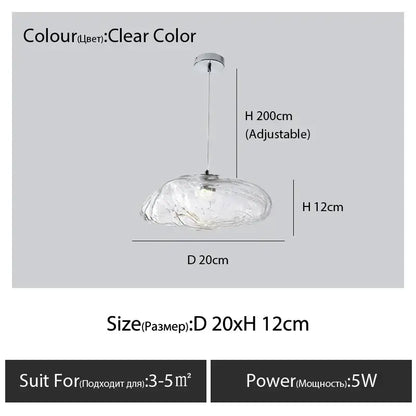 Modern bronze glass cloud chandelier staircase pendant lamp