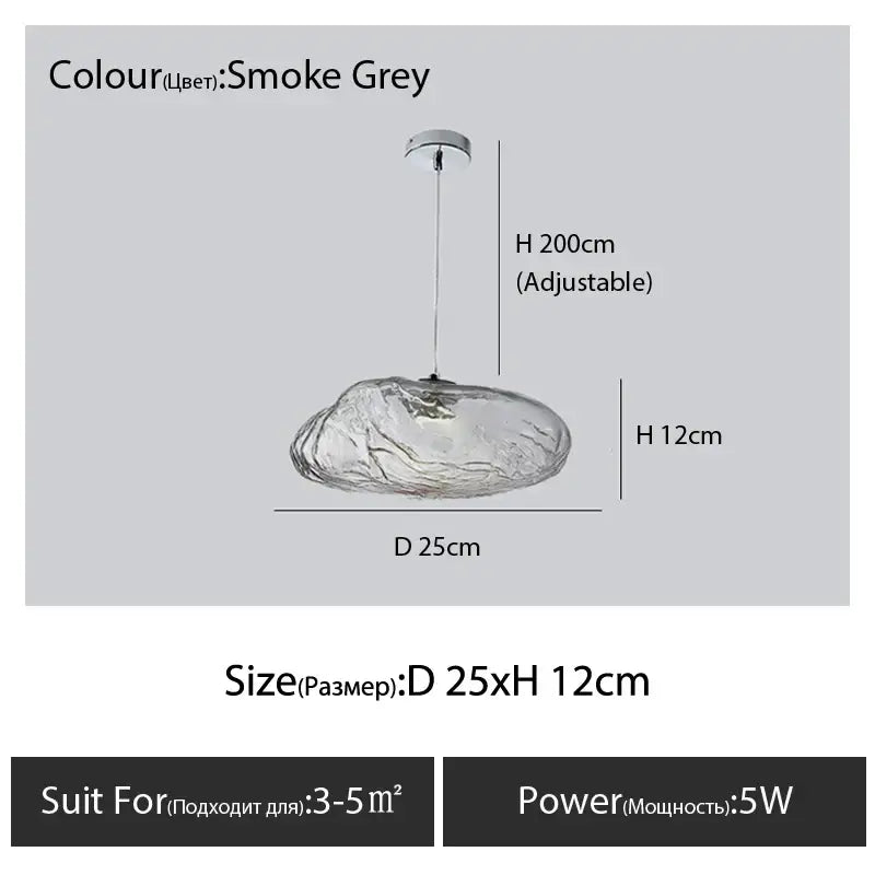 Modern bronze glass cloud chandelier staircase pendant lamp