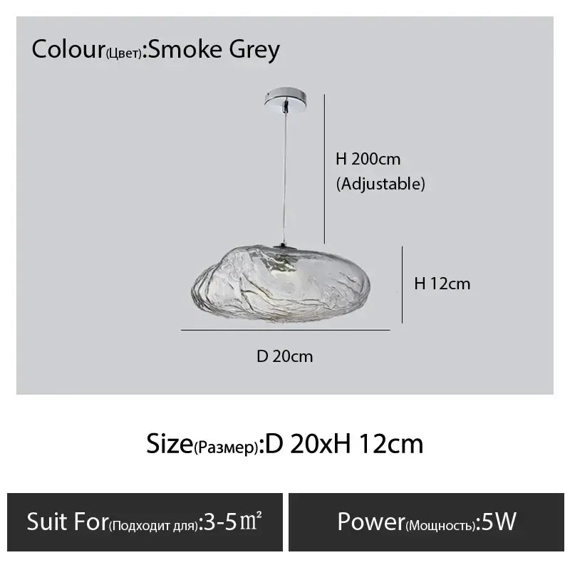 Modern bronze glass cloud chandelier staircase pendant lamp