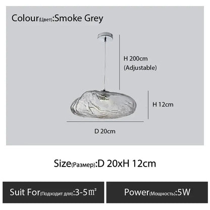Modern bronze glass cloud chandelier staircase pendant lamp