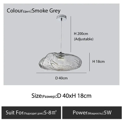 Modern bronze glass cloud chandelier staircase pendant lamp