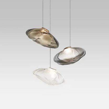 Modern bronze glass cloud chandelier staircase pendant lamp