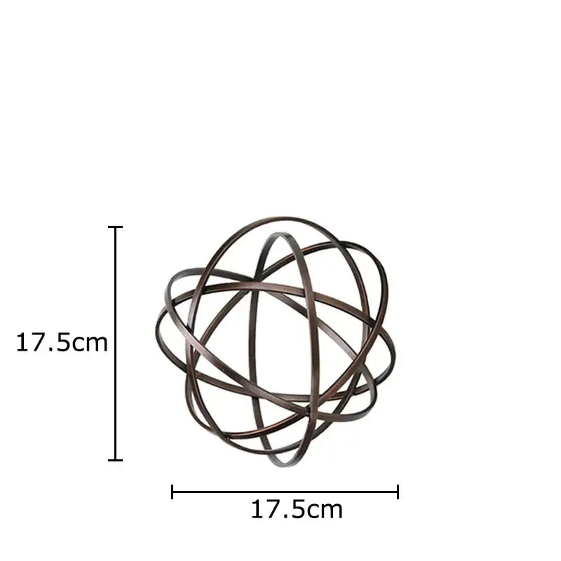 Modern bronze intertwined geometry sculpture marble base desk decoration office