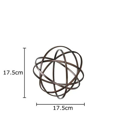 Modern bronze intertwined geometry sculpture marble base desk decoration office
