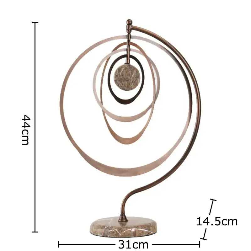 Modern bronze intertwined geometry sculpture marble base desk decoration office