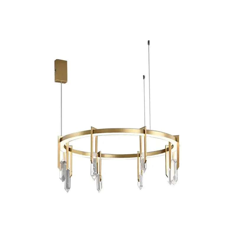 Modern bronze led crystal hanging lamp for living room