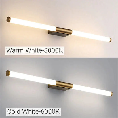 Modern bronze led mirror front wall lamp for bathroom bedroom vanity