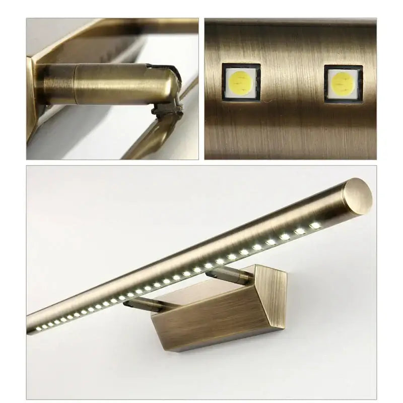 Modern bronze led mirror light – luxury bathroom wall fixture