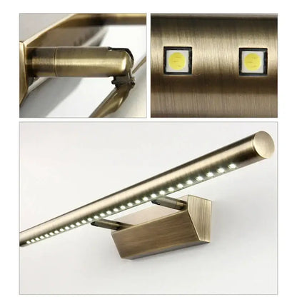 Modern bronze led mirror light – luxury bathroom wall fixture