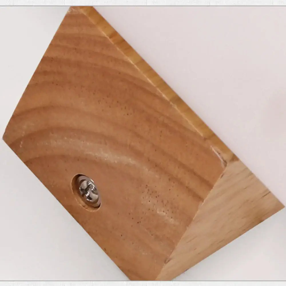 Modern bronze led wooden wall sconce bedroom frosted glass lamp