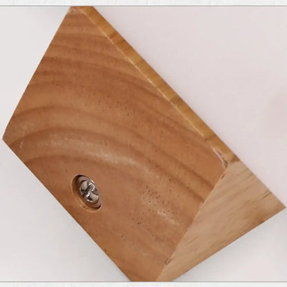 Modern bronze led wooden wall sconce bedroom frosted glass lamp