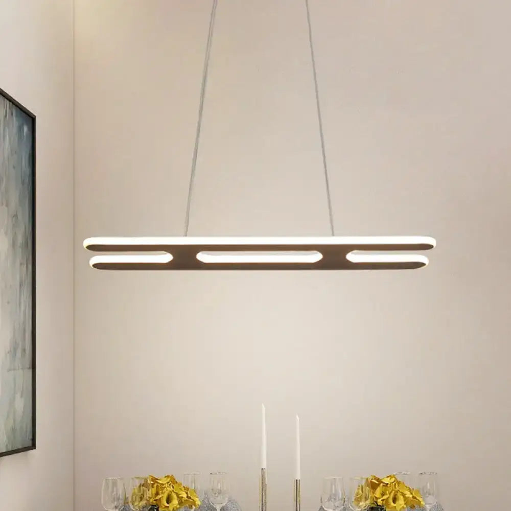 Modern bronze rectangular pendant light kitchen white light led