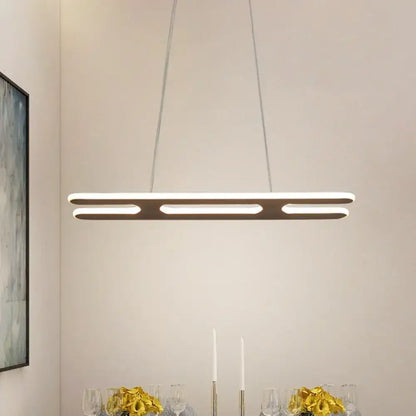 Modern bronze rectangular pendant light kitchen white light led