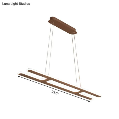 Modern bronze rectangular pendant light kitchen white light led
