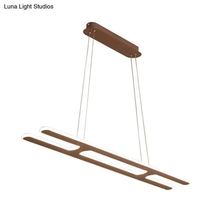 Modern bronze rectangular pendant light kitchen white light led