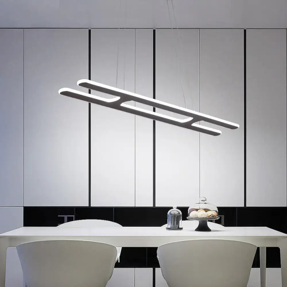 Modern bronze rectangular pendant light kitchen white light led