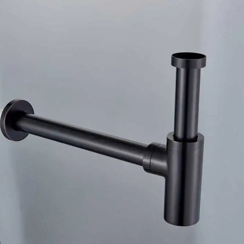 Modern bronze round siphon bottle trap bathroom sink drain pipe