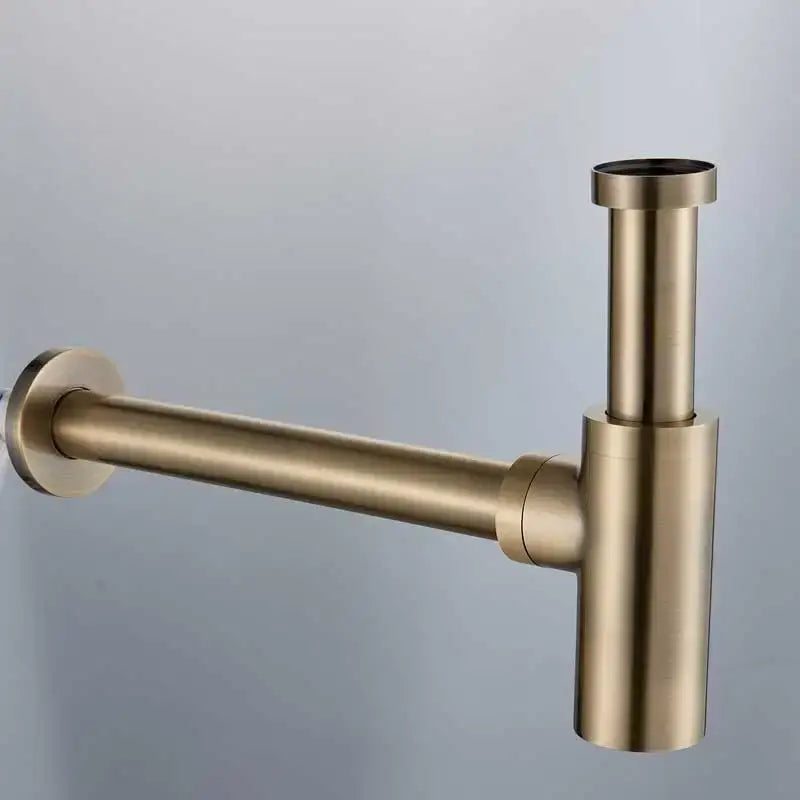 Modern bronze round siphon bottle trap bathroom sink drain pipe