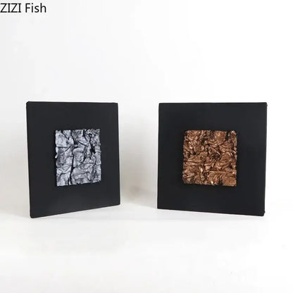Modern bronze & silver gilded fabric wall art living room decor