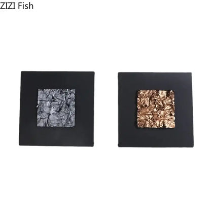 Modern bronze & silver gilded fabric wall art living room decor