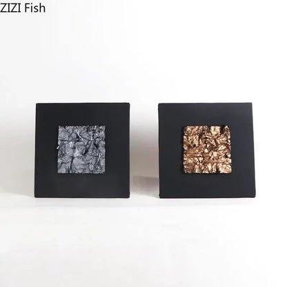 Modern bronze & silver gilded fabric wall art living room decor