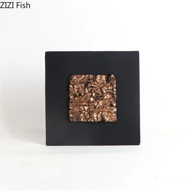 Modern bronze & silver gilded fabric wall art living room decor