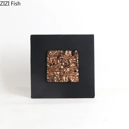 Modern bronze & silver gilded fabric wall art living room decor