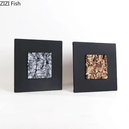 Modern bronze & silver gilded fabric wall art living room decor