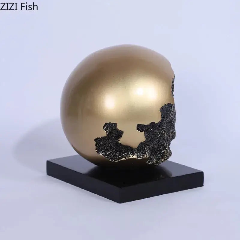 Modern bronze sphere sculpture desk ornament living room decor