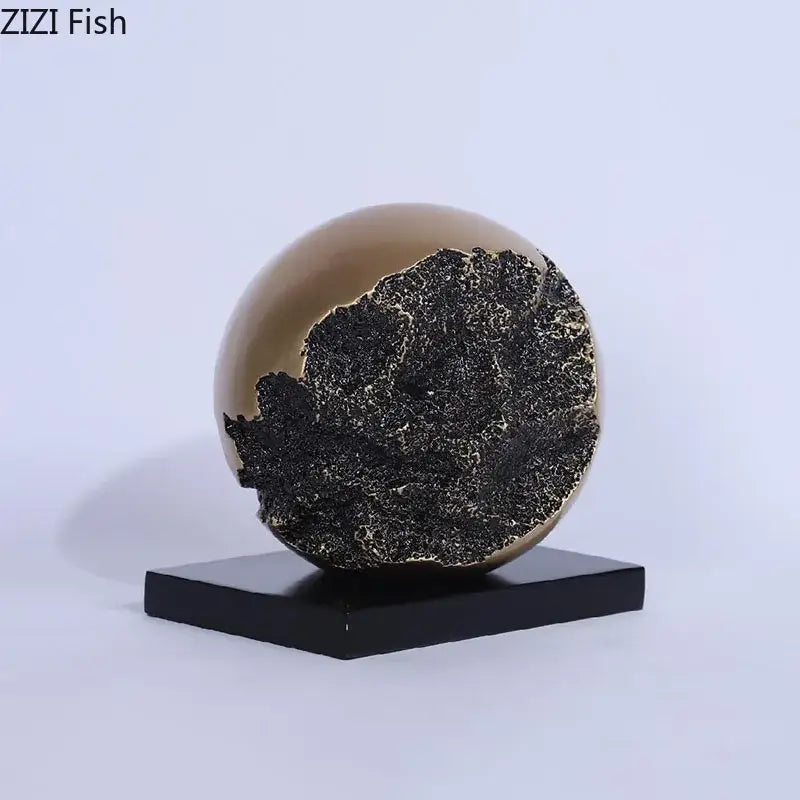 Modern bronze sphere sculpture desk ornament living room decor