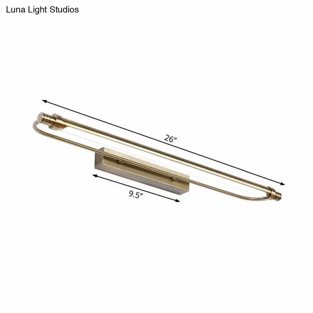 Modern bronze tubed vanity light fixture – bathroom warm white lighting