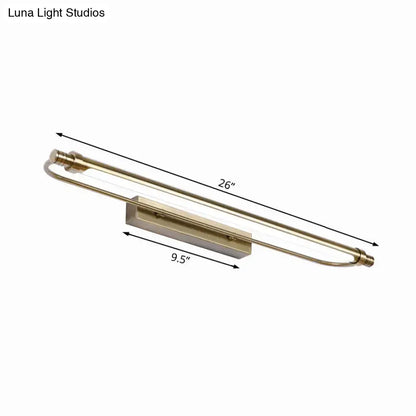 Modern bronze tubed vanity light fixture – bathroom warm white lighting