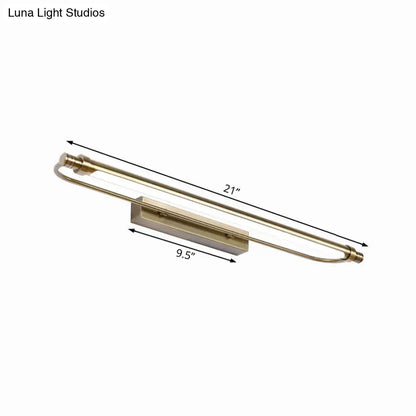Modern bronze tubed vanity light fixture – bathroom warm white lighting