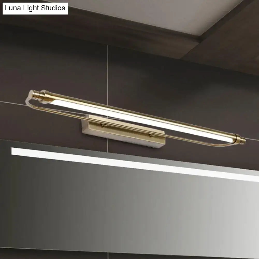 Modern bronze tubed vanity light fixture – bathroom warm white lighting