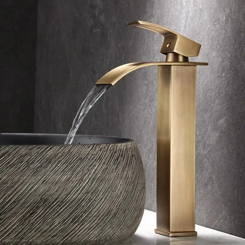 Modern bronze waterfall basin faucet bathroom sink mixer tap