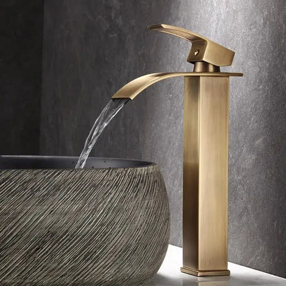 Modern bronze waterfall basin faucet bathroom sink mixer tap