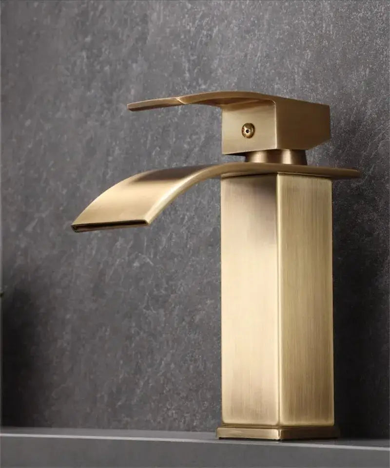 Modern bronze waterfall basin faucet bathroom sink mixer tap